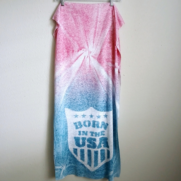 Born in the USA Scarf Bruce Springsteen Lyrics Blue & Red - Picture 2 of 4